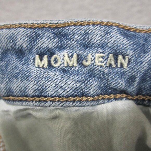 American Eagle Mom Jeans Women's Size 4R ( 26x27) Blue Mid-Rise Denim Stretch - Picture 5 of 16